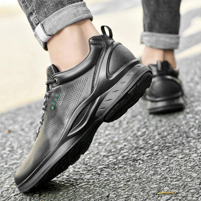 Fashion Men Shoes Men Genuine Leather Shoes Casual Lace-up Shoes Breathable Fashion Sneakers 2022 New