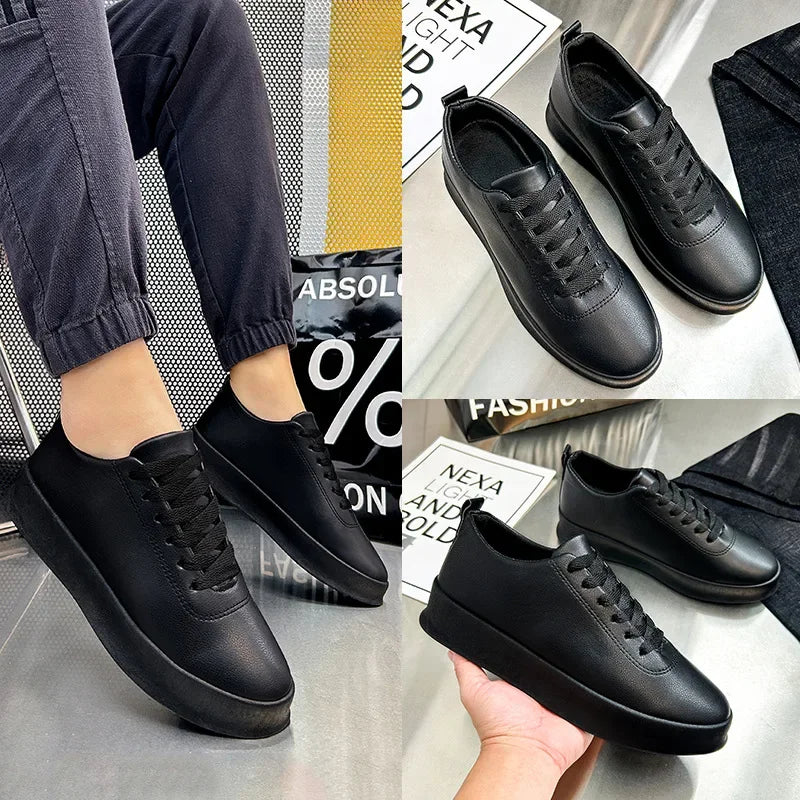 Spring/Summer Men's Shoes  New Style Feet Skateboard Small Black Lazy Shoes Casual Lightweight Sports Lace up Shoes