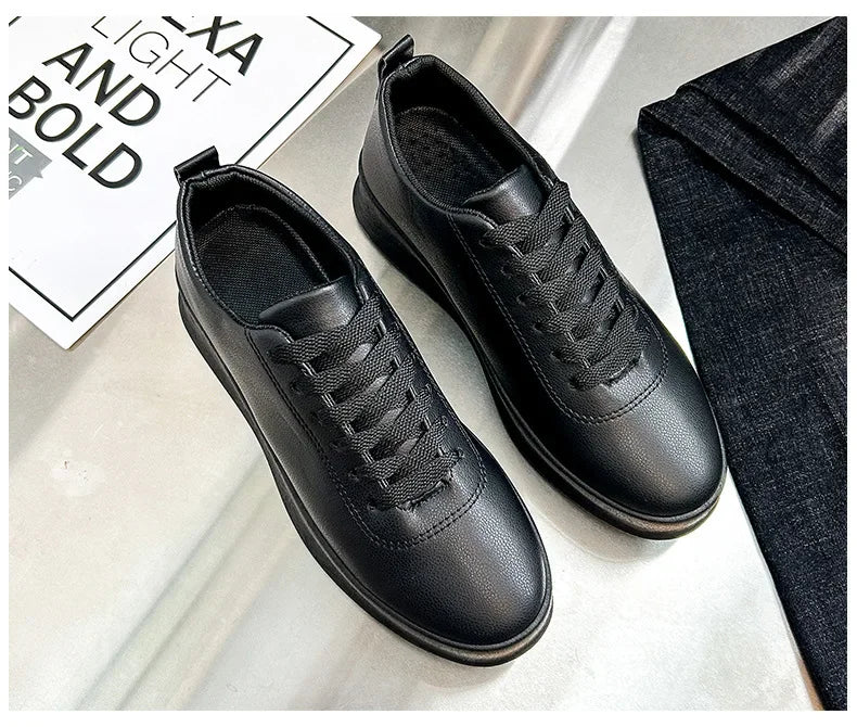 Spring/Summer Men's Shoes  New Style Feet Skateboard Small Black Lazy Shoes Casual Lightweight Sports Lace up Shoes