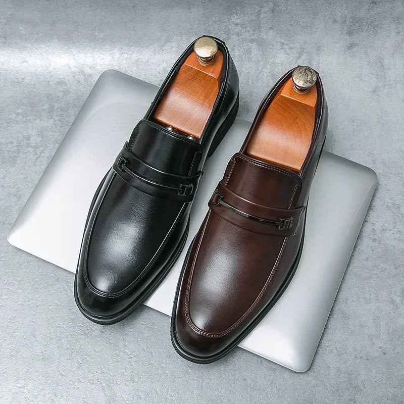 Men 2025 Fashion Loafers Shoes  New Comfy Mens Soft Sole Leather High Quality Style Men Business Thick Bottom Oxford Work Shoes