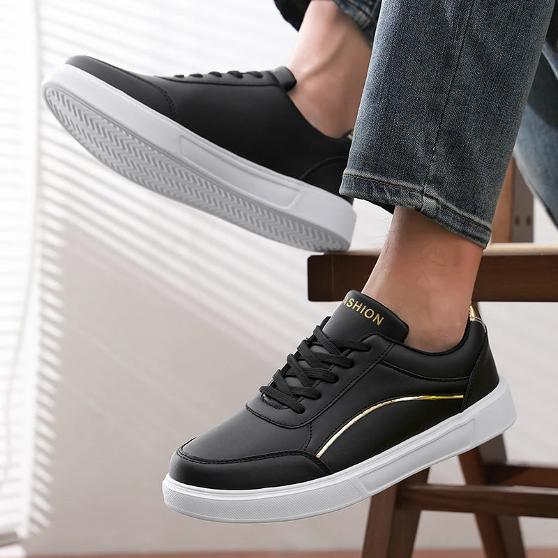 Sneakers Man Flat High-quality Casual Sports Leather Comfortable Walking Shoes Luxury Design Leopard Print Skate Shoes for Men