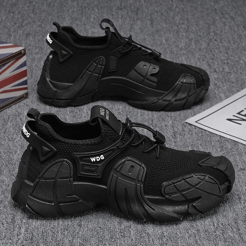 Men's casual sports shoes fashion new large size thick soled sneakers men's shoes breathable increase punk shoes men's loafers
