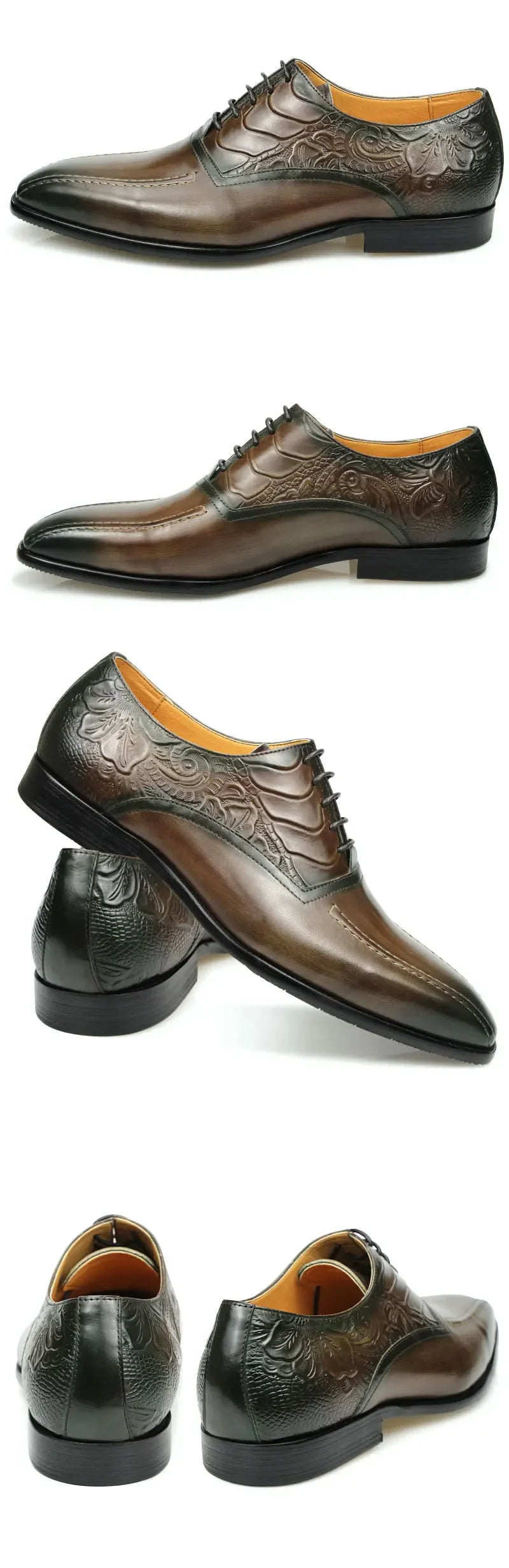 High Quality Genuine Leather Shoe Men Fashion Shoes Oxford Shoes Luxury Men Lace Up Formal Party Business Dress Banquet Shoes