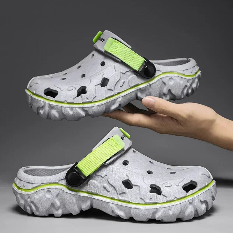 Big Size 47 Summer Men Slippers Fashion Outdoor Garden Clogs Men Hole Shoes Casual Shoes Water Shoes Comfort Home Soft Slippers