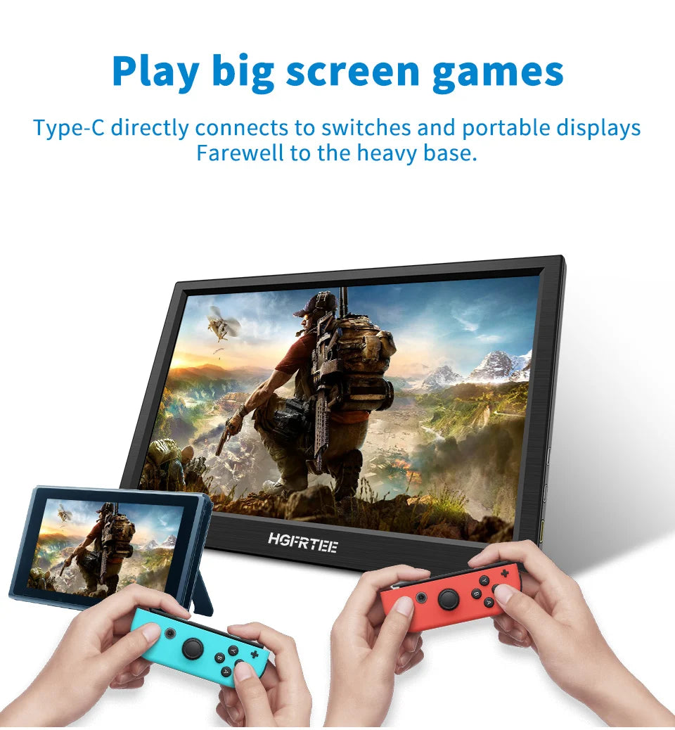 HGFRTEE 11.6 inch Portable Monitor 768P  Display Laptop Screen Second Game Extension Monitor for Switch/PS4/Xbox/Raspberry Pi