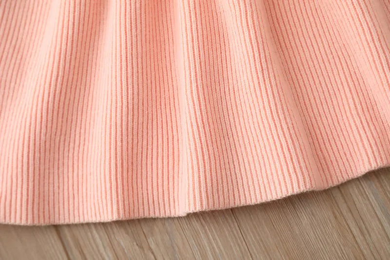 Kids Dresses for Girl Woolen Dress Children Knitted Jumpsuit Bow  Fashion Long Dress Baby Girl Dress Summer Dresses Ropa De Niña