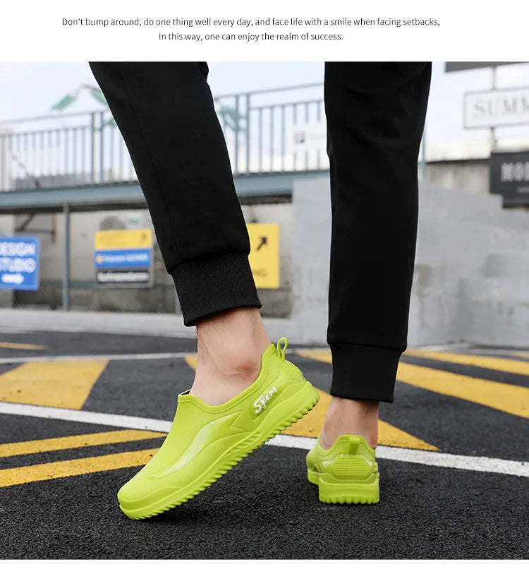 Menanti Slip and Waterproof Shoeskitchen Work Shoes,men's Labor Protection Shoes,rain Shoes,versatile for Wearing on The Outside