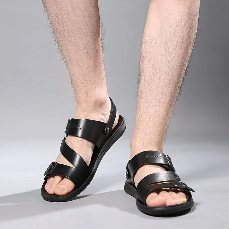 Summer Comfortable Men's Sandals 2025 Fashion Slippers Beach for Male Leather Shoes Open Toe Casual Mens Sandals zapatos hombre
