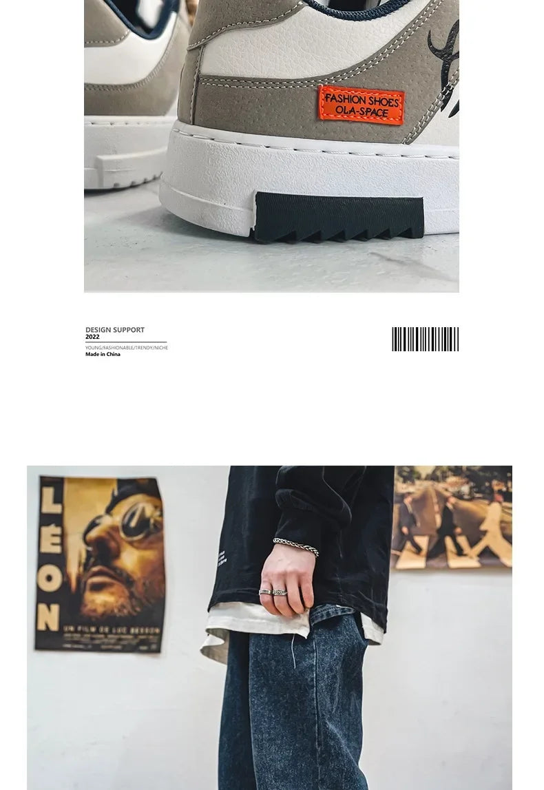 Fashion Designer Shoes Men Casual Platform Sneakes Lace Up Trainers Student Sneakes Mens Vulcanized Shoes Zapatillas Hombre