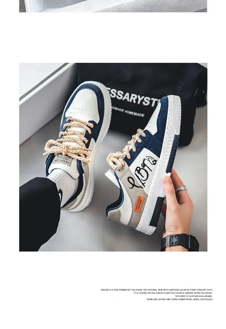 Fashion Designer Shoes Men Casual Platform Sneakes Lace Up Trainers Student Sneakes Mens Vulcanized Shoes Zapatillas Hombre