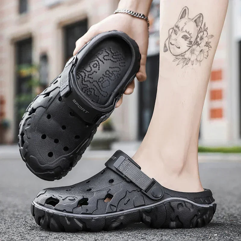 Big Size 47 Summer Men Slippers Fashion Outdoor Garden Clogs Men Hole Shoes Casual Shoes Water Shoes Comfort Home Soft Slippers