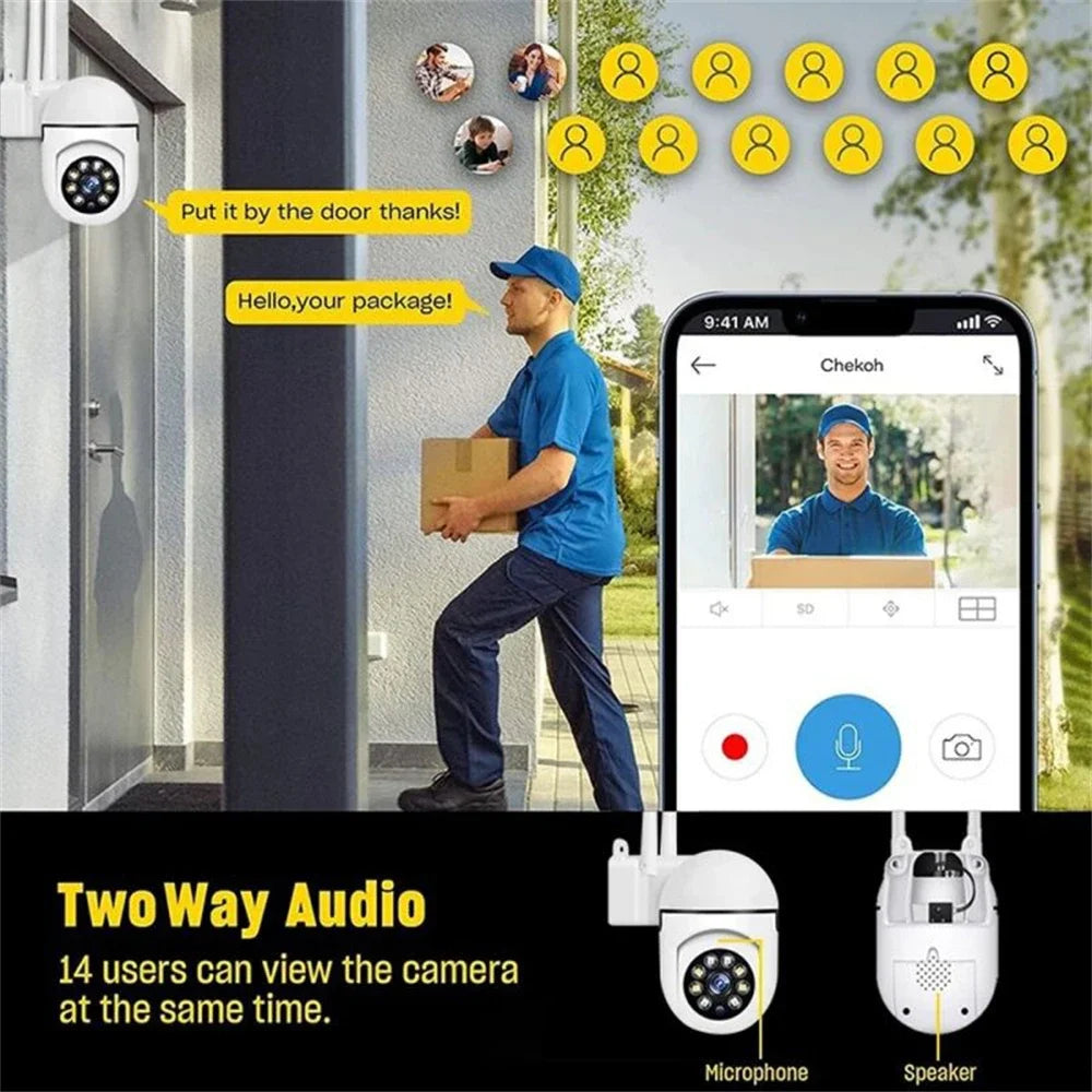 4K 8MP WiFi Wireless Monitor Camera Motion Detection Two-Way Audio Smart Home Security Protection 355°/90° Swivelling IP Camera