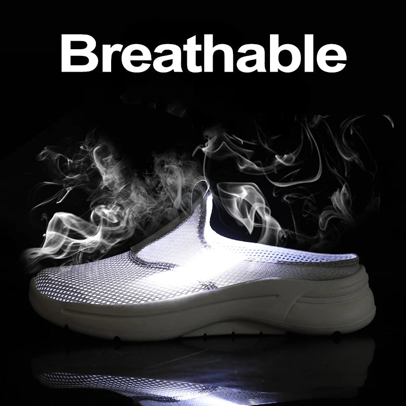 Summer Sport Casual Shoes For Men Breathable Slip On Loafers Men Sneakers Lightweight Barefoot Slippers Plus Size 39-48