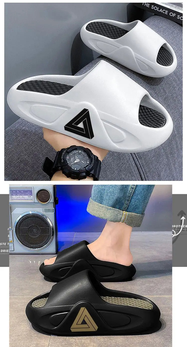 Summer Thick Sole Slippers Men Women EVA Soft Bottom Indoor Home Slides Sandals Light Beach Shoes Male Slippers Flip Flops