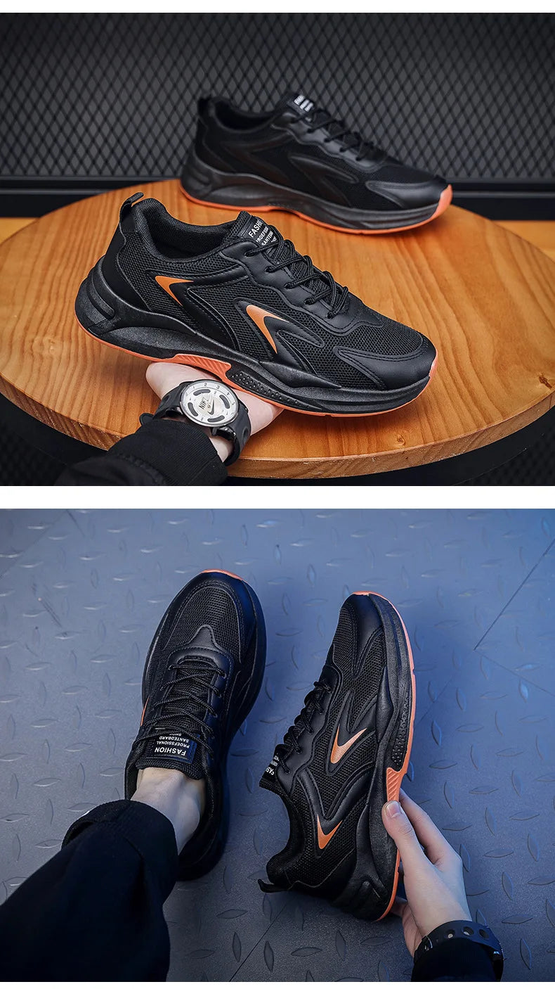 Summer Mesh Sneakers Men's Comfortable Breathable Platform Shoes 2023 Trendy Tennis Shoes Korean Version All-match Casual Shoes