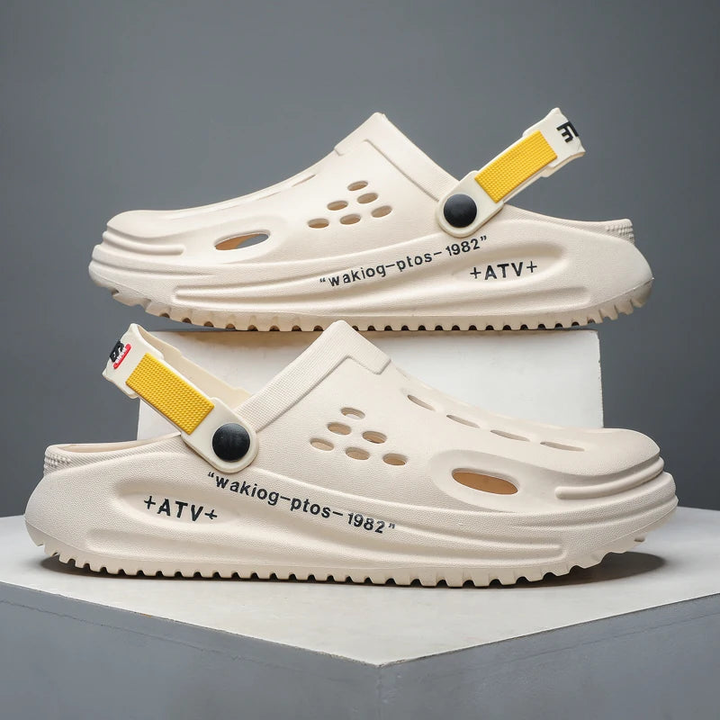 Fashion Men's Beach Sandals Outdoor Clogs Comfortable Indoor Slippers Men Casual Shoes Home Garden Shoes Mens Beach Slippers