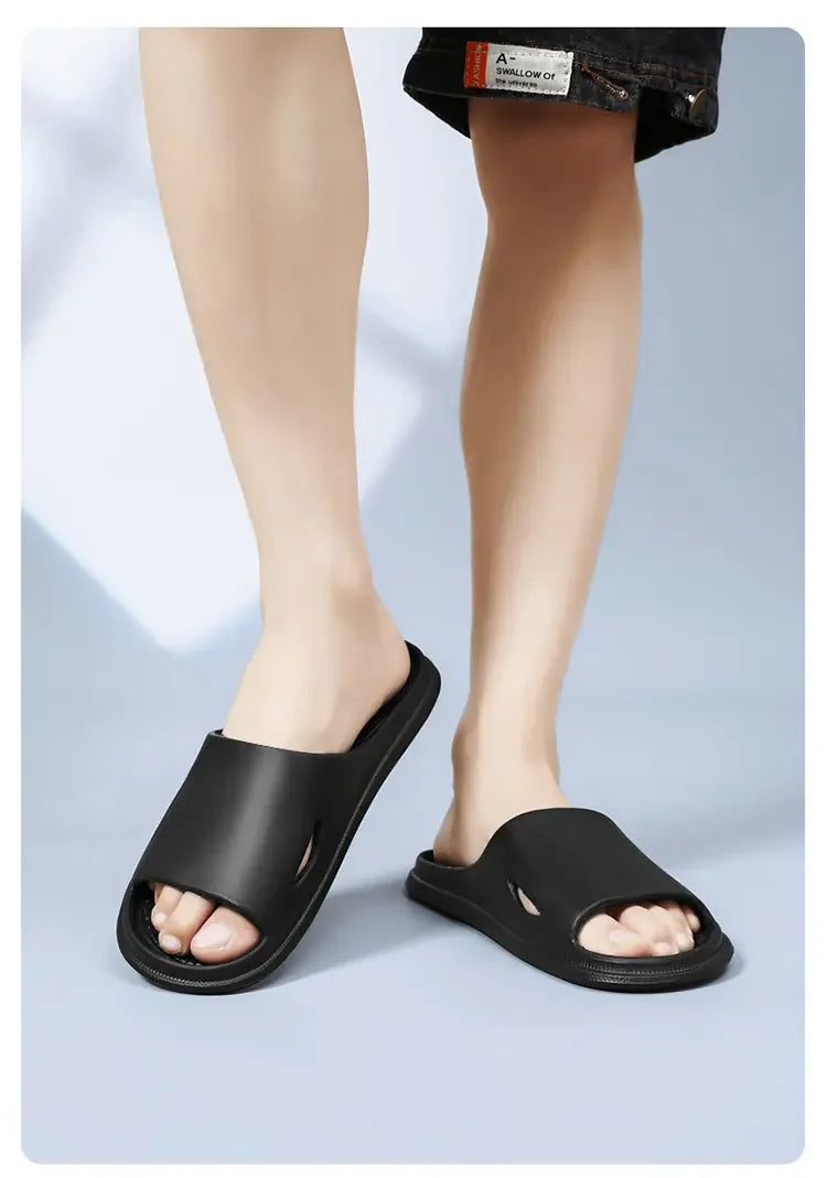 Women Men Sliders Cloud Slippers Non-Slip EVA Slippers Flip Flops with 1.6 inch Soft Thick Sole for Shower Bathroom Pool Beach