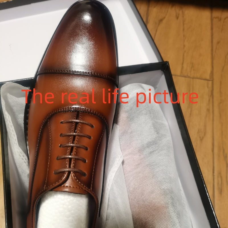 Man Genuine Leather Shoes Rubber Sole Man Business Office Male Dress Leather Wedding Party Shoes Plus 48 Men Italian Shoe