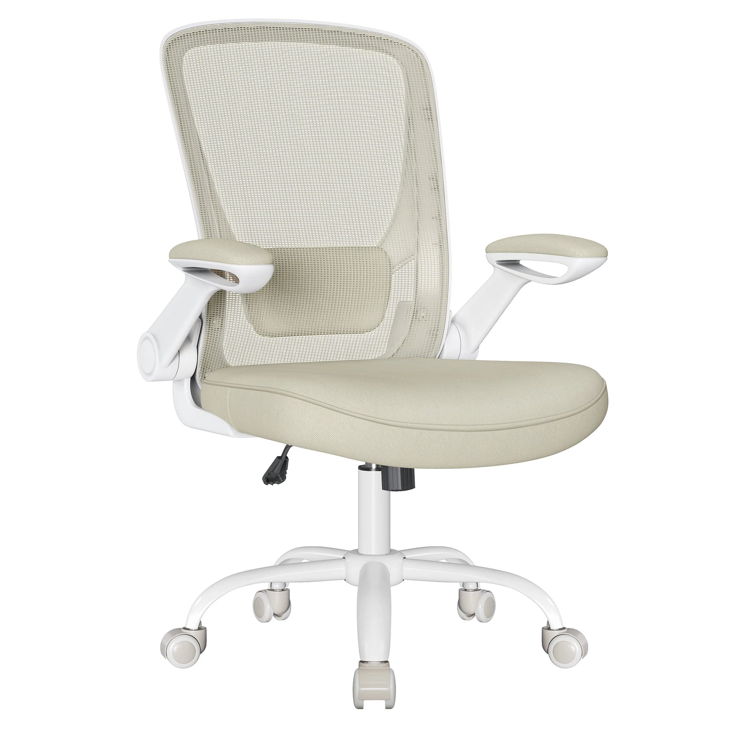 SONGMICS Office Chair, Mesh Desk Chair, Ergonomic Computer Chair, Lumbar Support, Rocking, Seat Width 53 cm, Flip-Up Armrests