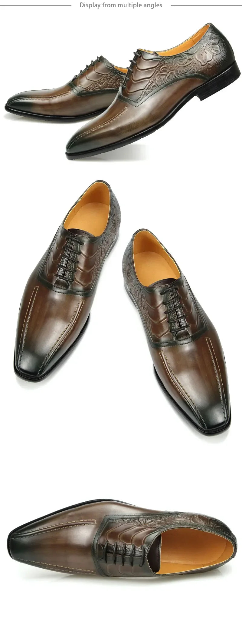 High Quality Genuine Leather Shoe Men Fashion Shoes Oxford Shoes Luxury Men Lace Up Formal Party Business Dress Banquet Shoes