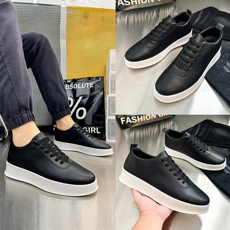 Spring/Summer Men's Shoes  New Style Feet Skateboard Small Black Lazy Shoes Casual Lightweight Sports Lace up Shoes