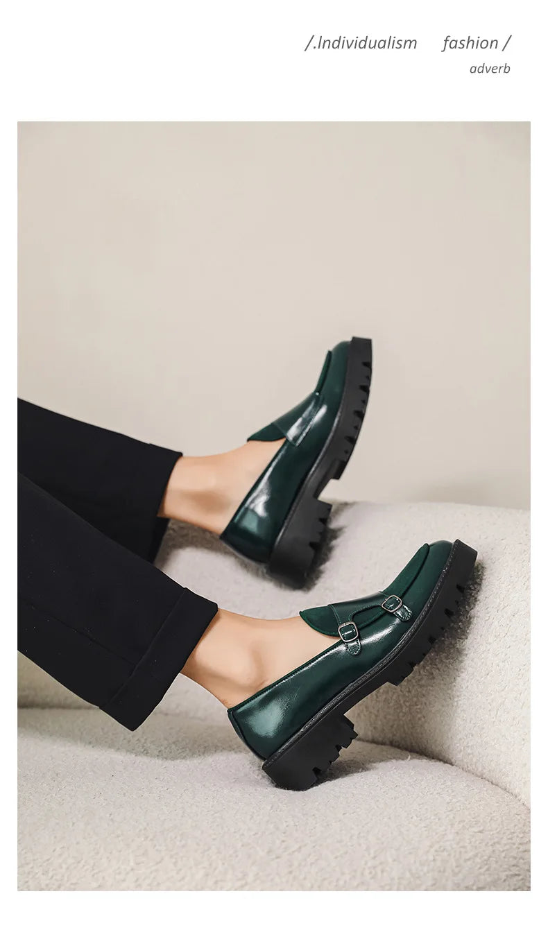 Loafers Men Leather Shoes Thick-soled British Style Black Formal Business Shoes Fashion Luxury Slip-On Casual Shoes Big Size 46
