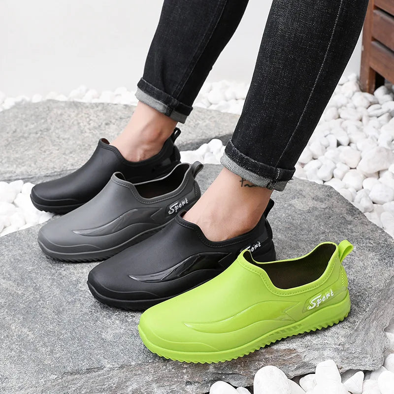 Menanti Slip and Waterproof Shoeskitchen Work Shoes,men's Labor Protection Shoes,rain Shoes,versatile for Wearing on The Outside