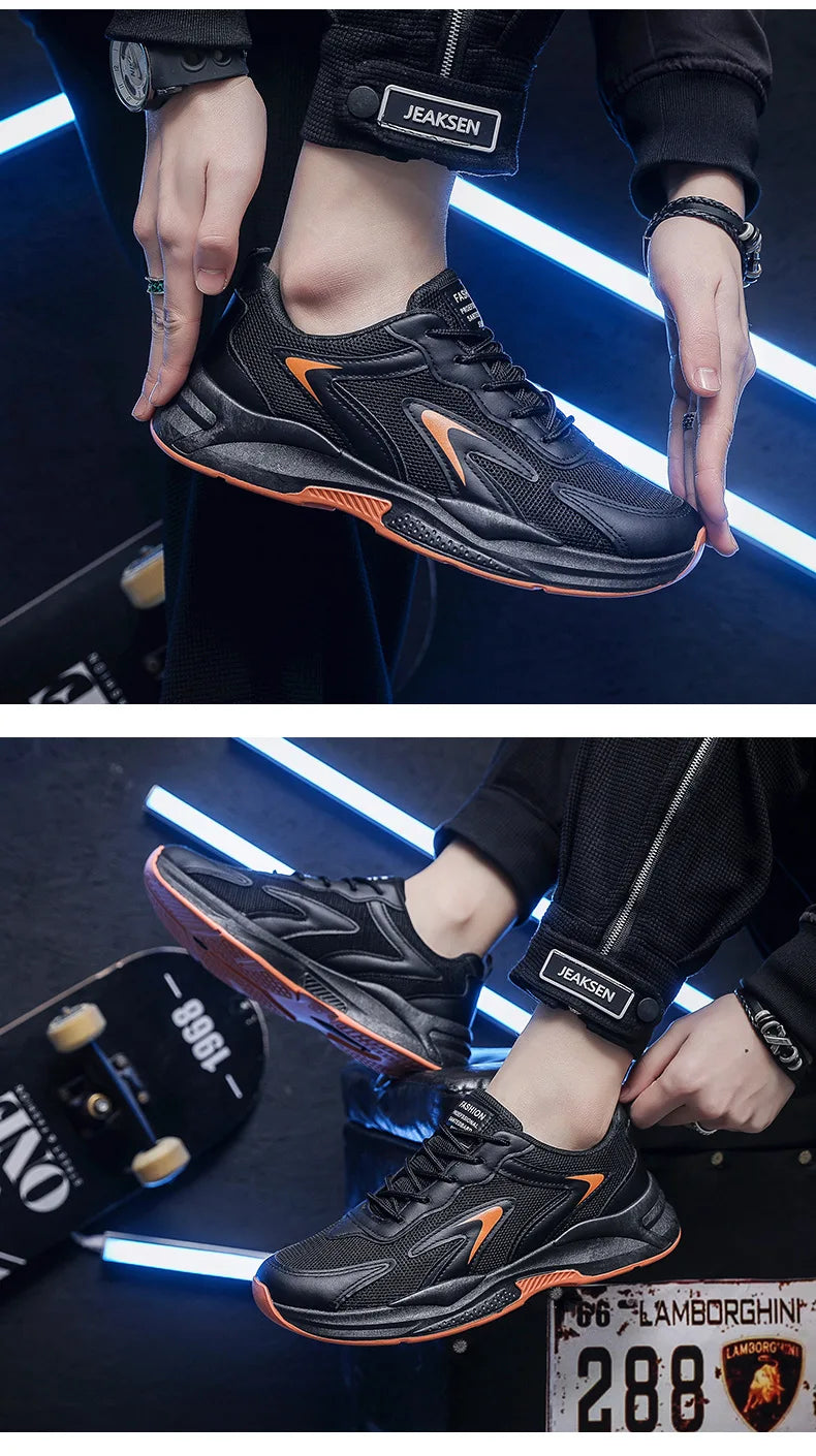 Summer Mesh Sneakers Men's Comfortable Breathable Platform Shoes 2023 Trendy Tennis Shoes Korean Version All-match Casual Shoes