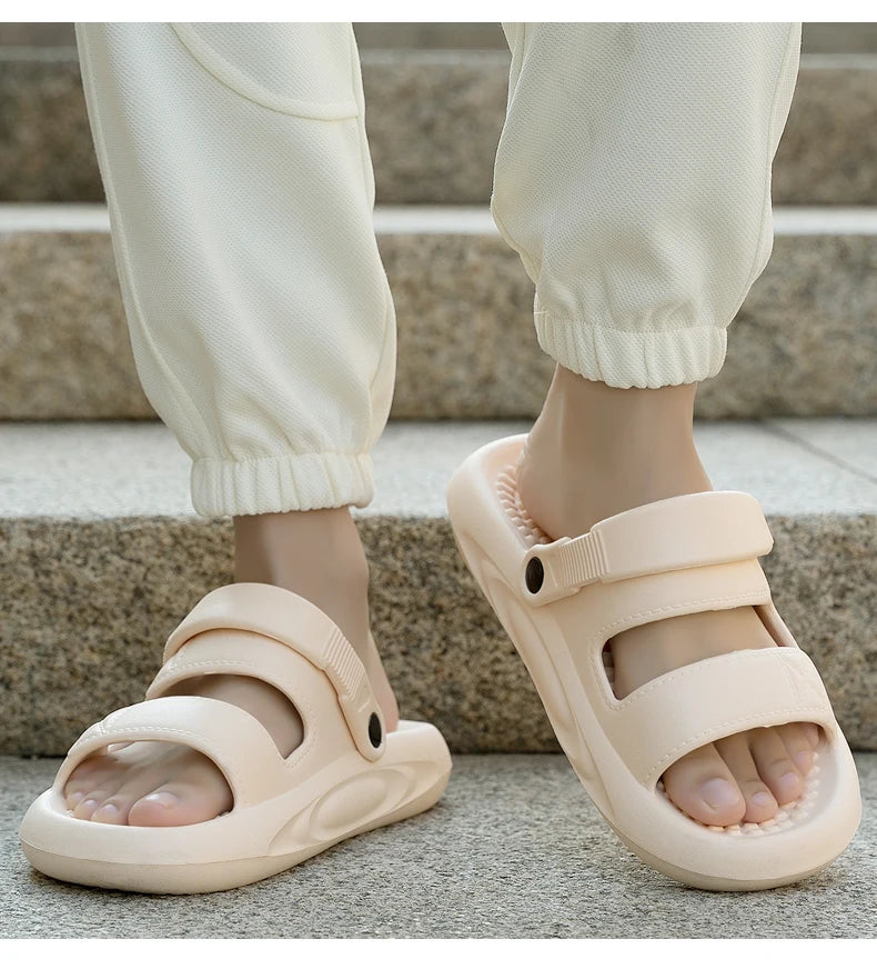 Men's Summer Soft Sole Comfortable Casual Sandals Fashion Simple Lightweight Slippers Outdoor Anti slip Waterproof Beach Shoes