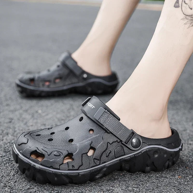 Big Size 47 Summer Men Slippers Fashion Outdoor Garden Clogs Men Hole Shoes Casual Shoes Water Shoes Comfort Home Soft Slippers