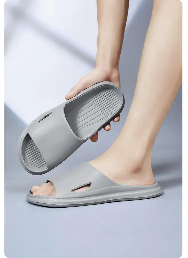 Women Men Sliders Cloud Slippers Non-Slip EVA Slippers Flip Flops with 1.6 inch Soft Thick Sole for Shower Bathroom Pool Beach