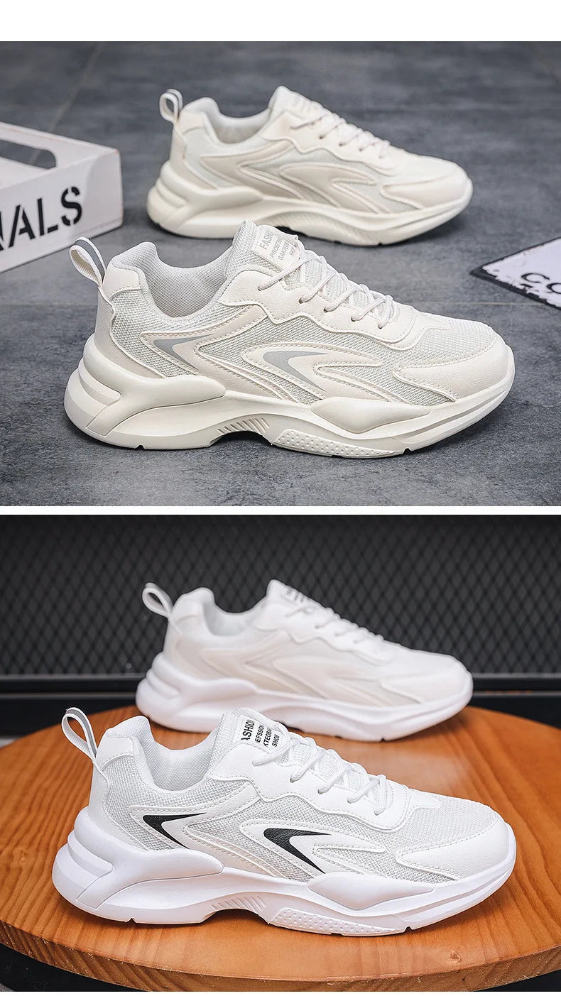 Summer Mesh Sneakers Men's Comfortable Breathable Platform Shoes 2023 Trendy Tennis Shoes Korean Version All-match Casual Shoes