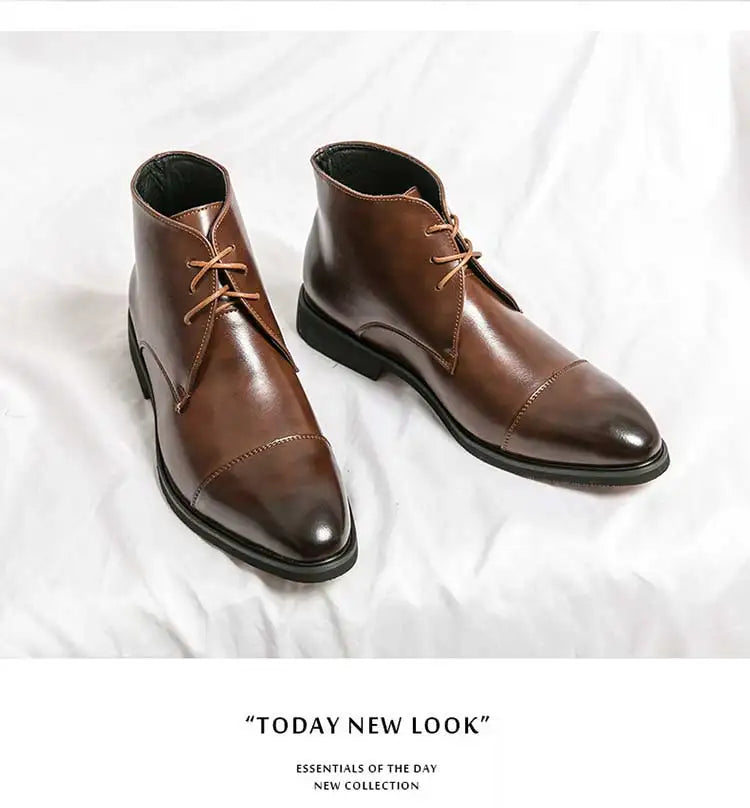Men Boots Red Sole Handmade Solid Color Lace Up Classic Business Ankle Boots for Men Free Shipping Fashion Mens Shoes