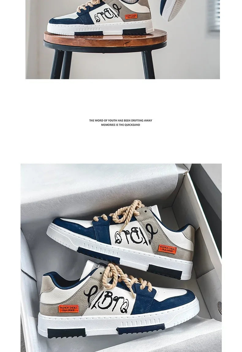 Fashion Designer Shoes Men Casual Platform Sneakes Lace Up Trainers Student Sneakes Mens Vulcanized Shoes Zapatillas Hombre