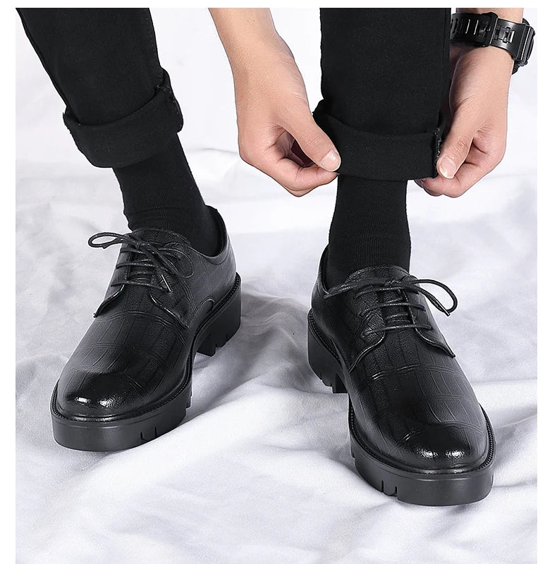 High Quality Elevator 4/7/9 Cm Men Dress Shoes Men Formal Shoes Height Increase Business Men Oxfords Footwear Suit Shoes Taller