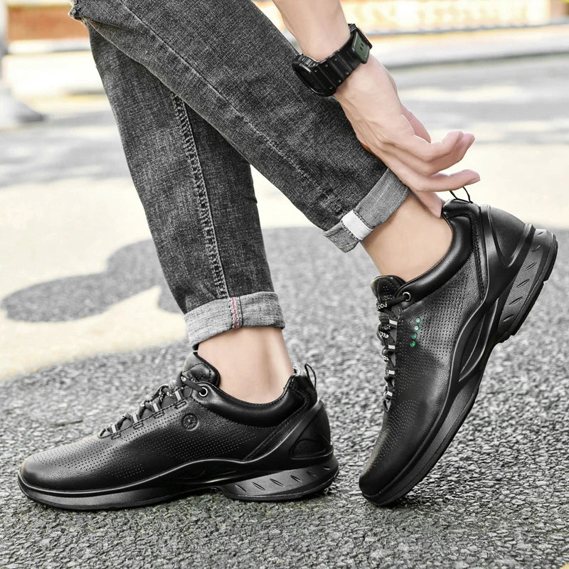 Fashion Men Shoes Men Genuine Leather Shoes Casual Lace-up Shoes Breathable Fashion Sneakers 2022 New
