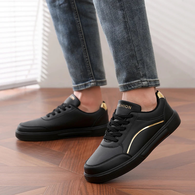 Sneakers Man Flat High-quality Casual Sports Leather Comfortable Walking Shoes Luxury Design Leopard Print Skate Shoes for Men