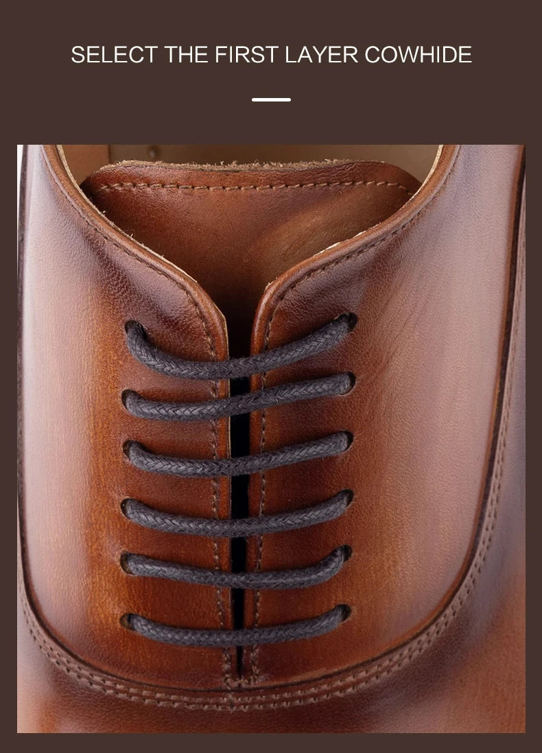 Elegant Men Leather Dress Shoe Sapato Social Masculino Party Office Suit Matches Comfortable Handcrafted Business Man's Footwear