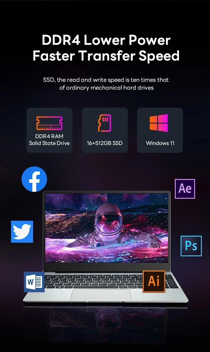 14.1” Laptop Windows 11 Intel Core i9-8950hk 16GB RAM 1/2TB M.2 SSD Laptops 4K HD Gaming laptop
