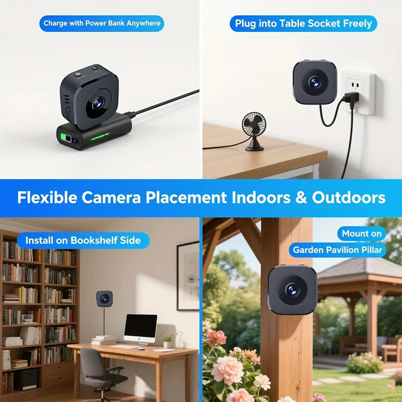 Xiaomi 6K Mini Security Camera Wireless 2.4G WiFi Monitoring Security Protection Remote Night Vision Surveillance Smart Home New