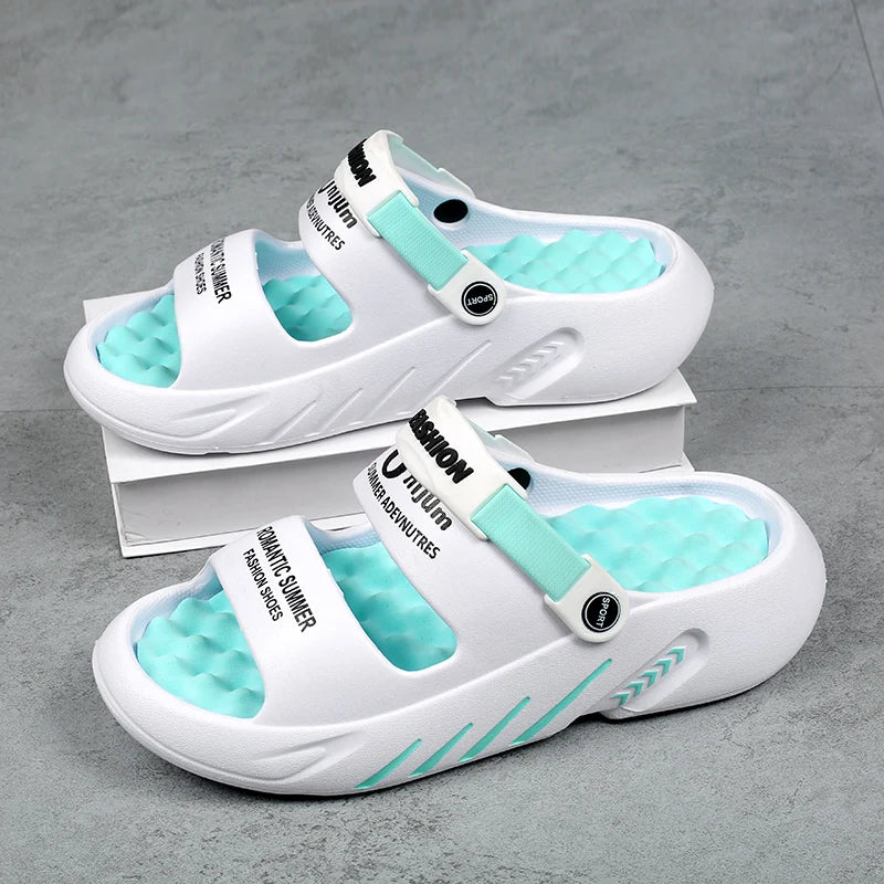 Massage Men Slippers Summer Breathable EVA Slippers Dual Purpose Sandals For Men Lightweigh Sumer Shoes For Men Plus Size 39-48