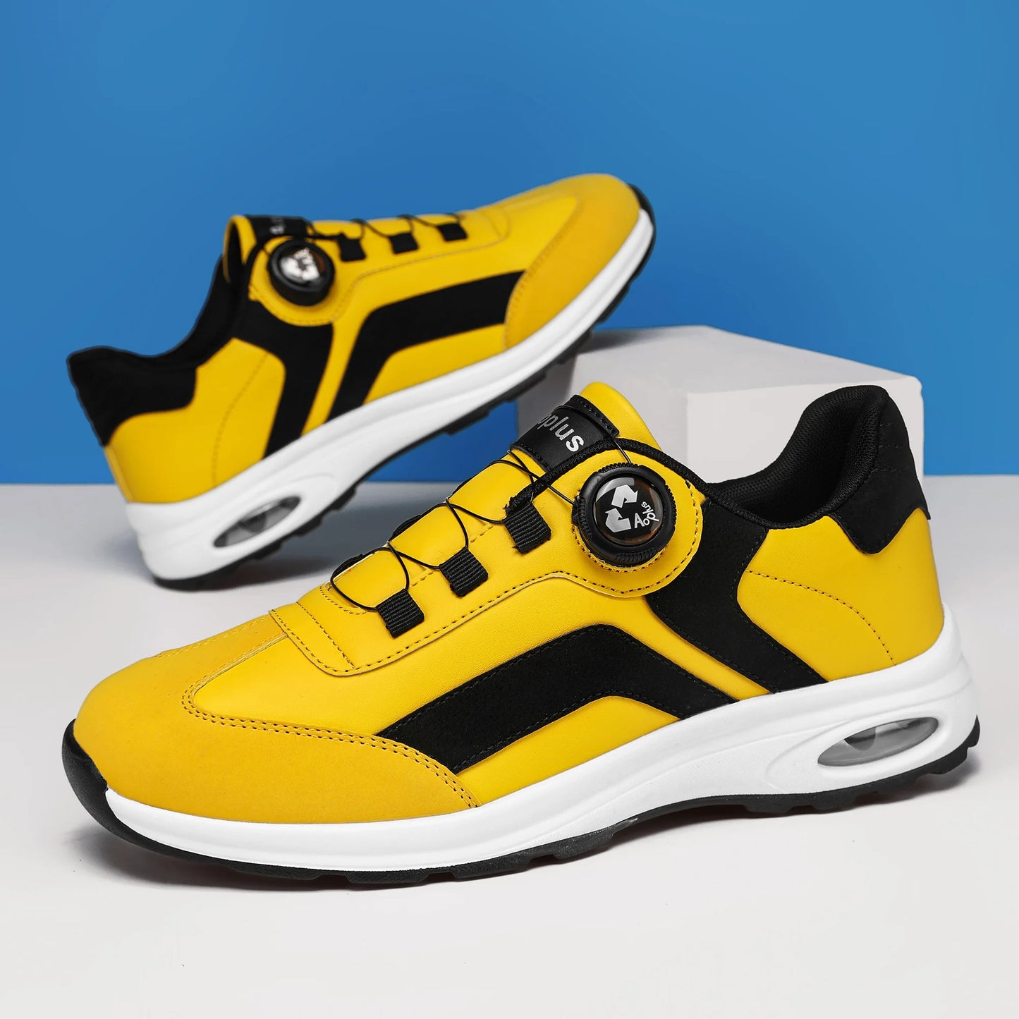 Fashionable Men's sport Casual shoes, lightweight Cycling shoes, Outdoor Walking shoes, Golf shoes, black and White Large size