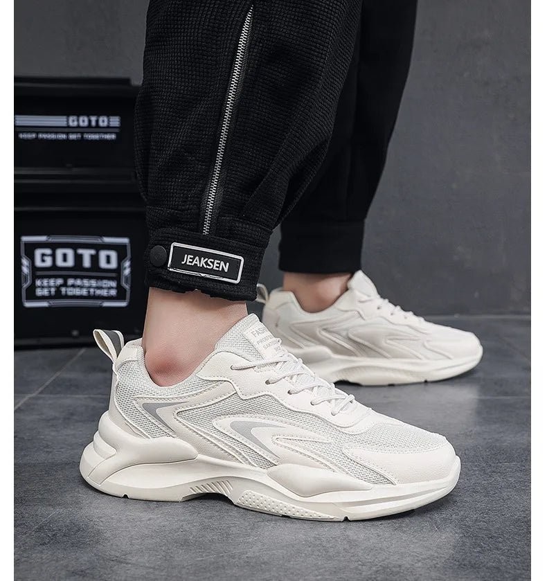 Summer Mesh Sneakers Men's Comfortable Breathable Platform Shoes 2023 Trendy Tennis Shoes Korean Version All-match Casual Shoes
