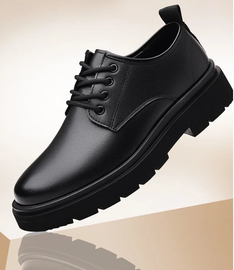 Leather Casual Round Toe Social Shoe Male Black Men's Formal Shoes Business Cheap Clearance Liquidation Clothing 2025 Trend 39