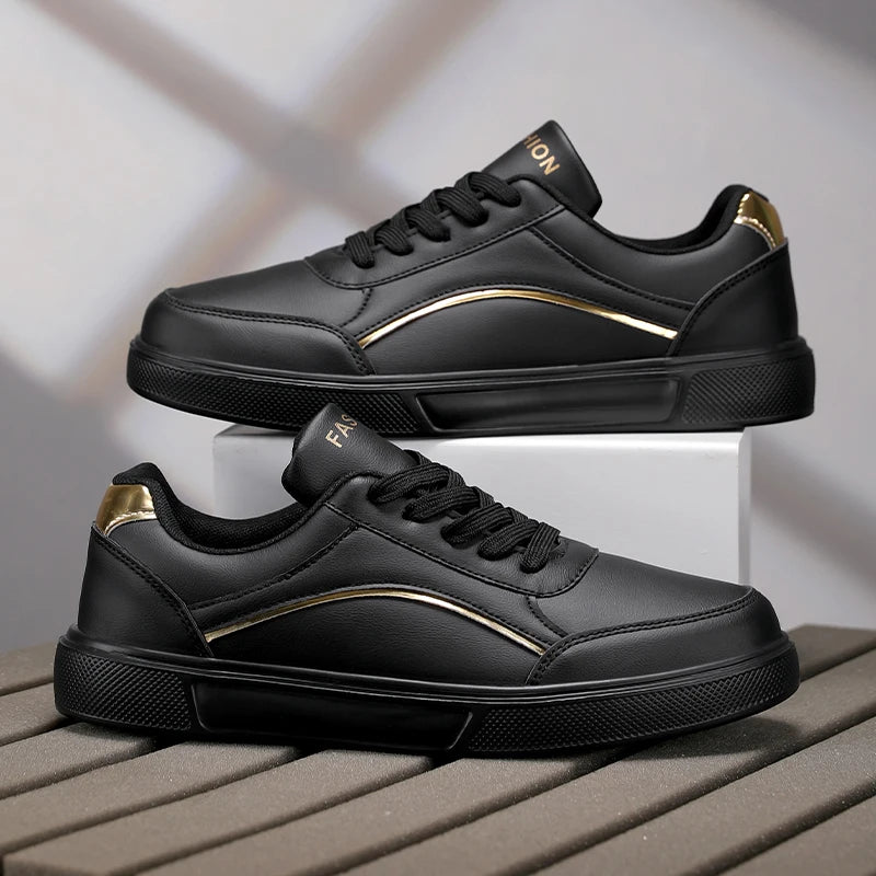 Sneakers Man Flat High-quality Casual Sports Leather Comfortable Walking Shoes Luxury Design Leopard Print Skate Shoes for Men