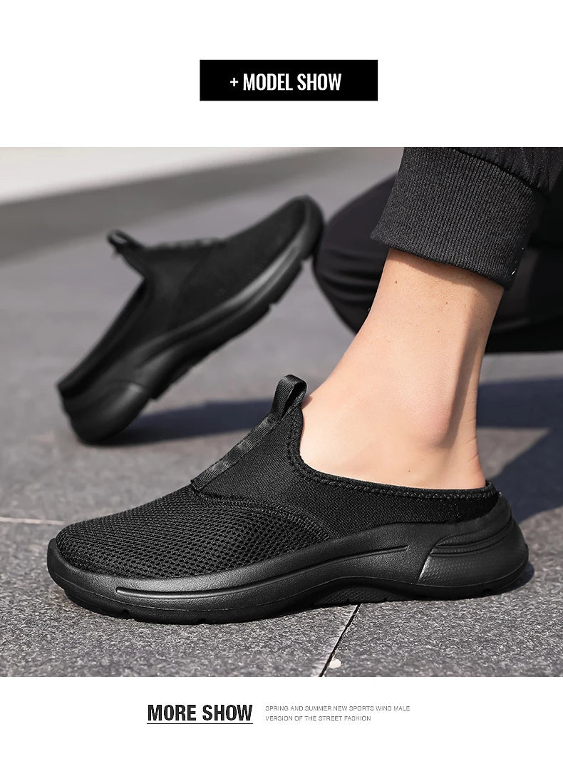 Summer Sport Casual Shoes For Men Breathable Slip On Loafers Men Sneakers Lightweight Barefoot Slippers Plus Size 39-48