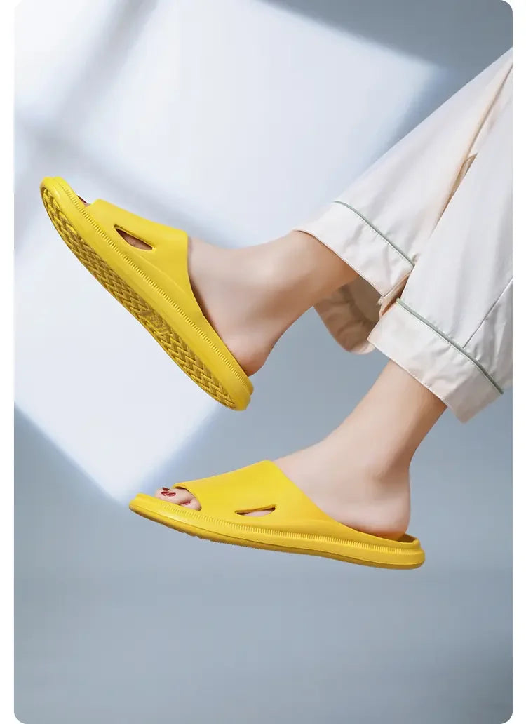 Women Men Sliders Cloud Slippers Non-Slip EVA Slippers Flip Flops with 1.6 inch Soft Thick Sole for Shower Bathroom Pool Beach