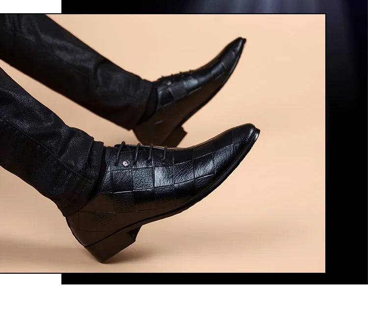 Men Oxford Brogue Genuine Leather Shoes Black Classic Style Wing Tip Lace up Formal Shoes Wedding Office Dress Shoes Men