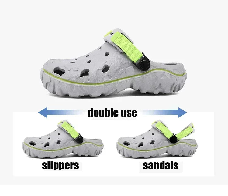 Big Size 47 Summer Men Slippers Fashion Outdoor Garden Clogs Men Hole Shoes Casual Shoes Water Shoes Comfort Home Soft Slippers