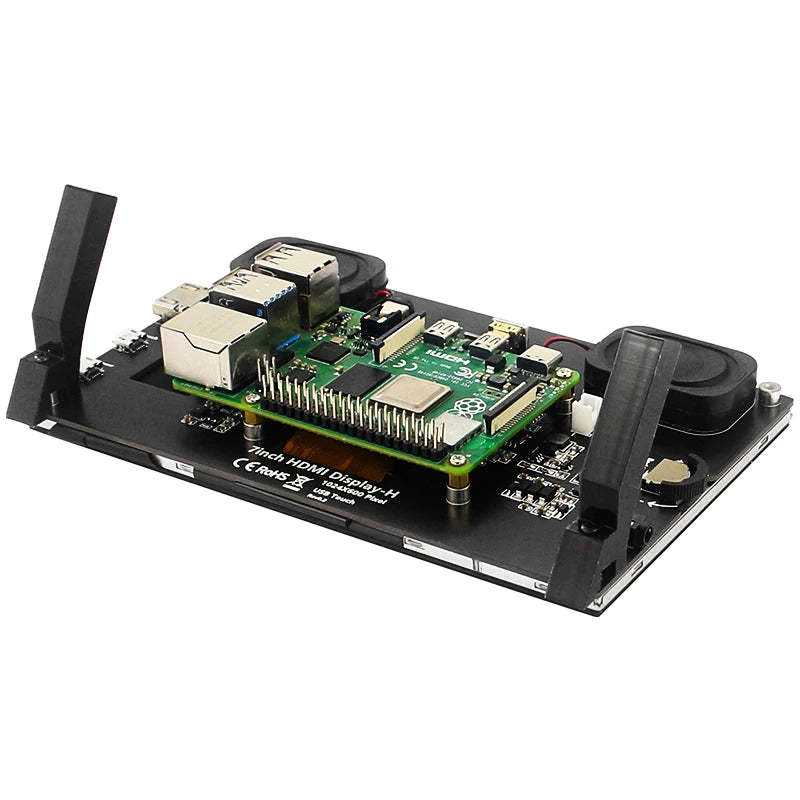 7 Inch Portable Display IPS LCD Capacitive Touch Screen 1024x600 Monitor Optional Speakers for Raspberry Pi 5 4B 3B+ Laptop PC